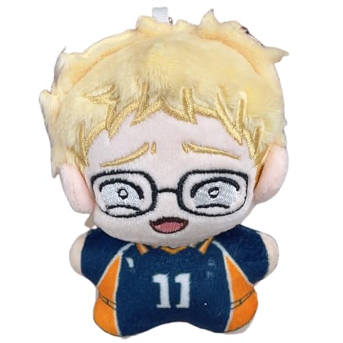 Flyshun Oikawa Tooru Kotaro Bokuto Plush Keychains Collectible Doll 4 Inch Keyring Pendant Character Cosplay Accessories (Kei Tsukishima 2)