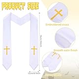 Kuscul 4Pack Priest Costume Outfit for Adult White Stole Black Robe for Halloween Christmas Clergy Cosplay Party Supplies (XL)