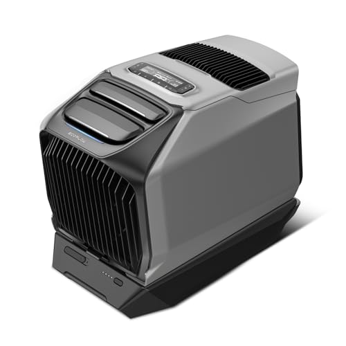EF ECOFLOW WAVE 3 Portable Air Conditioner with Add-on Battery, 1800W/6100 BTU Cooling and 2000W/6800 BTU Heating, 1000W Fast Charging in 75 mins, 8H Wireless Running, APP Control, for camping, RVs