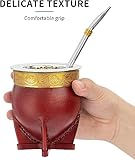 304 Stainless Steel Argentina Yerba Mate Cup With Straw Tea Gourd Mug One Bombilla Mate (Straw) a Cleaning Brush (Black)