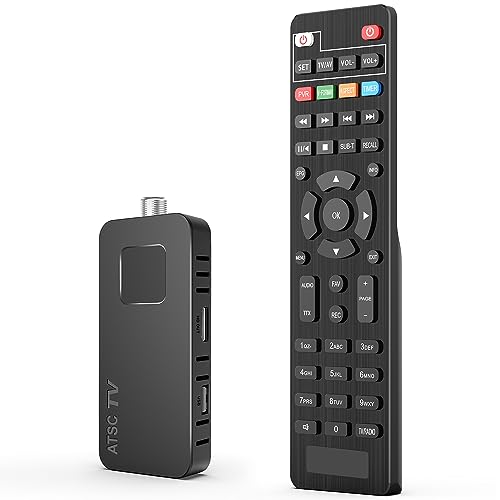 DCOLOR Digital Converter Box for TV [2025 Updated], Mini ATSC Tuner [Hidden Behind TV], Watch & Record Free Over-The-Air Channels, Projectors with HDMI Output, DVR&EPG Ready, 2-in-1 Learning Remote