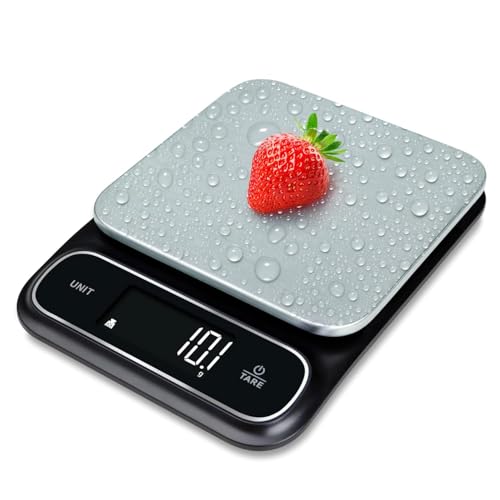 Fradel 0.1g Digital Kitchen Food Scale in Grams & Ounces - 11lb, for Cooking, Baking, Weight Loss - Square