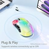 memzuoix 2.4G LED Wireless Mouse, Rechargeable Ergonomic Mouse with Detachable Cover, 1200 DPI Portable Optical Computer Mouse with USB Receiver for Laptop, PC, Desktop and MacBook, 5 Buttons