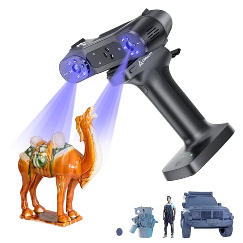 Creality Raptor X 3D Scanner,Handheld Wireless Hybrid 34+7 Blue Laser&NIR Scanner,0.02mm Accuracy,Ultra-Fast 1.02M Points/S,60FPS,WiFi6,No Spray,Full Color Scanning,Anti-Shake,Objects 0.2-157"