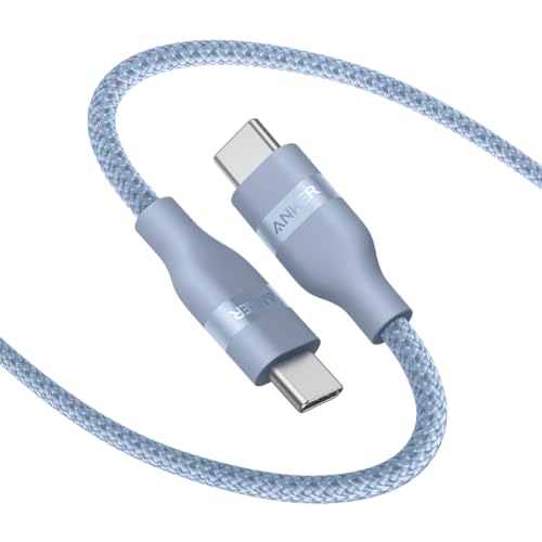 Anker Nano USB C Cable, 240W 6FT Flexible Multi-Color Braided Cord, Fast Charging Type C Charger for iPhone 16 Series, MacBook Pro and More(Blue)