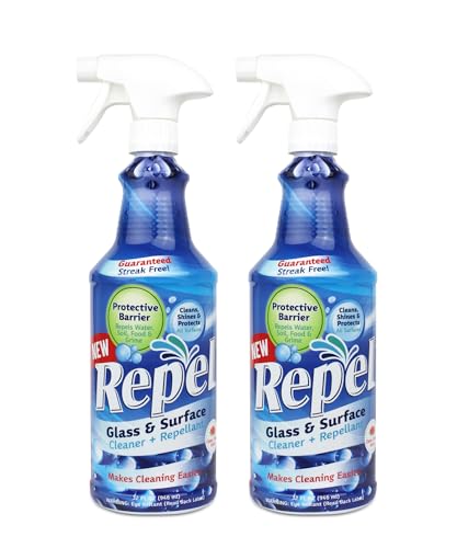 Clean-X REPEL Glass & Surface Cleaner 32 fl. oz. - Cleans & Repels water spots and dirt on glass, mirror, tile and multi surface by UNELKO (2)