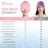 TheraICE Headache Relief Cap, Migraine Ice Pack Mask Products, Women Cooling Gel Hat, Face Cold Compress Head Wrap for Her Stress. Great Birthday Gift for Mom, Sister, Grandma, Girlfriend, & Teacher