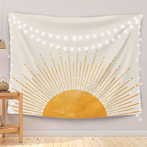 OGILRE Sun Tapestry, Boho Sun Sunrise Sunshine Abstract Home Girls Bedroom Decorations Wall Art Hanging Tapestry, Bohemia Sunset Tapestries, 50x60 Inch