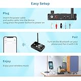 Bluetooth 5.3 Receiver, Bluetooth to RCA Adapter for Stereo Receivers AUX Bluetooth Adapter, Support Optical AUX 3.5mm, for Home Stereo Speakers, Music Streaming Stereo System,Support AUX/USB (C36)