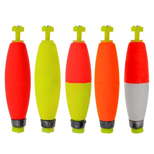 Proximitck Fishing Floats Fishing Bobbers EVA Foam Floats Cigar Fishing Bobbers Weighted Snap-on Floats Bass Trout Crappie Sea Boat Fishing