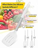 Pack of 2 Silicone Solid Turner, Non Stick Slotted Kitchen Spatulas, High Heat Resistant BPA Free Cooking Utensils, Ideal Cookware for Fish, Eggs, Pancakes(White)