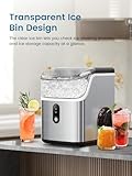 COWSAR Nugget Ice Makers Countertop, Soft Chewable Crushed Ice Maker Machine, Portable Pebble Ice Maker Countertop, 34Lbs/Day, Self-Cleaning, One-Button Operation Ice Machine for Home Kitchen Party