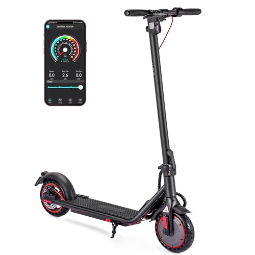 Electric Scooter Adults Peak 450W Motor, Up to 18.5 Miles Range, 19 Mph Folding Commute E-Scooter with 8.5" Solid Tires, Dual Braking System with APP