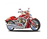 116x83 inches Wall Mural,Super Sexy Motorbike with Vivid Color Properties Winged Engine Machine Freedom Peel and Stick Self-Adhesive Wallpaper Removable Large Wall Sticker Wall Decor for Home Office