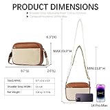 BOSTANTEN Quilted Crossbody Bags for Women Vegan Leather Purses Small Shoulder Handbags with Wide Strap Brown with Cloth Pattern