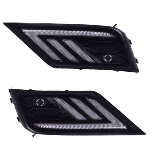 BAKUGO 2Pcs Car LED Daytime Running Light Fog Lamp DRL Yellow Turn Signal Light for VW Tiguan 2017 2018 2019-White Yellow