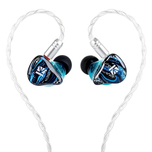 KBEAR Cepheus Hybrid in-Ear Monitors,2DD+6BA IEM Earphones,16 Drivers Hybrid HiFi Wired Earbuds,Gaming Earbud with 4-Core Alloy Copper Silver-plated Cable for Musician Audiophile (No Mic, Blue)