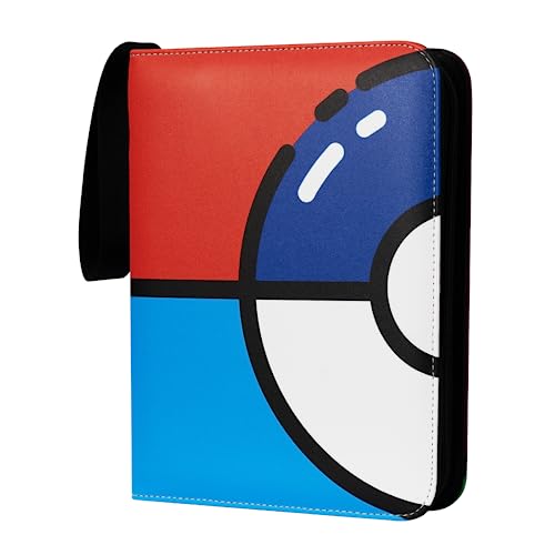 Awedsu Collectible Trading Card Albums,Collectible Trading Card Protective Sleeves,Card Binder 4-Pocket,400 Pockets Card Case Holder for TCG, Sports Card. (Red Blue)