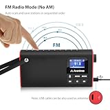 Avantree SP850 Rechargeable Portable FM Radio with Bluetooth Speaker and SD Card MP3 Player 3-in-1, Auto Scan Save, LED Display, Small Handheld Pocket Battery Operated Wireless Radio (No AM)