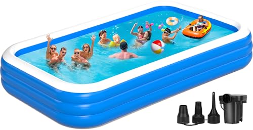 Extra Large Inflatable Pool for Adults, 180'' x 76'' x 22'' Oversized 0.65MM Thickened Family Blow Up Pool, Big Inflatable Swimming Pool for Backyard, Garden and Outdoor Fun