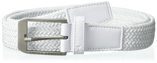 Under Armour Men's Braided Golf Belt, (100) White / / White, Medium