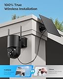 YUPBOE Security Cameras Wireless Outdoor Solar: Battery Cameras for Home Security WiFi Cameras Outdoor Surveillance Camera PTZ 360° CCTV Camera System with Floodlight Color Night Vision