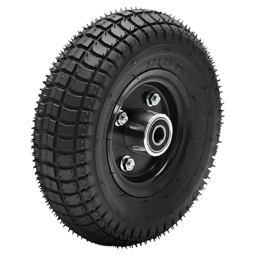 Suisuitong 9x3.50-4 9x3.5-4 Go Kart Wheel Tire on Rim 15mm Axle 6202-2RS Bearing for 43cc 47cc 49cc 2-stroke Quad ATV UTV Buggy Dune Drift Trike Scooter Mini Bike Wheelchair Trolley Four Wheeler