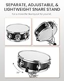 Fesley Electric Drum Set with Independent Kick Snare Drum HiHat Cymbal: Real Sample Sound Source, Bluetooth Electronic Drum Set with Dual Zone Mesh Drum Pad, Dual Zone Cymbal Full Size Adult Drum Set