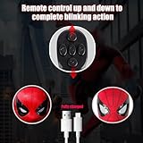 YONTYEQ Electric Spider Superhero Role-Playing Mask Toy with Moving Eyes and LED Lights - Remote Control Ring, Fun Gift for Men (red)