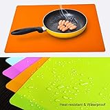 Placemats for Kids, Silicone Placemat for Dining Kitchen Table, Waterproof Dining Mat for Kids Baby Toddler, Reusable, Easy to Clean (5 Pack) Multicolor