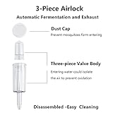 Brewland 6 Packs 3 Piece Airlocks for Fermenting with #6 Stoppers and Grommets, Air Lock Ferment for Beer Wine Making, Home Brew Bubble Airlock for Fermentation Carboy (6 Airlock+4 Bung+8 Grommet Set)