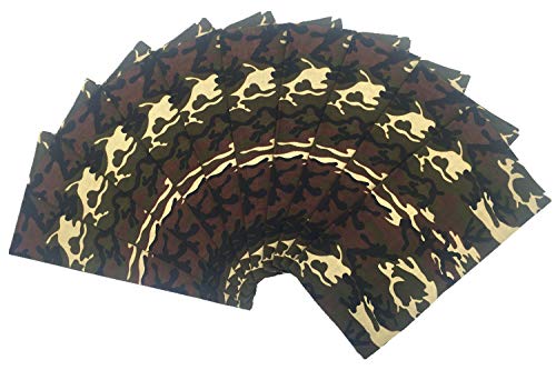 Vamqor 100% Cotton 10 Pack Fine Bandanas（Camouflage）