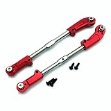 Stainless Steel Adjustable Turnbuckle Tie Rod Steering Link with Aluminum Ends Red for Arrma 1/8 Kraton Outcast Notorious Talion 1/7 Fireteam AR340071 AR330230