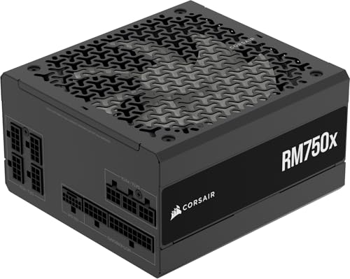 CORSAIR RM750x Fully Modular Low-Noise ATX Power Supply – ATX 3.1 Compliant – PCIe 5.1 Support – Cybenetics Gold Efficiency – Native 12V-2x6 Connector – Black