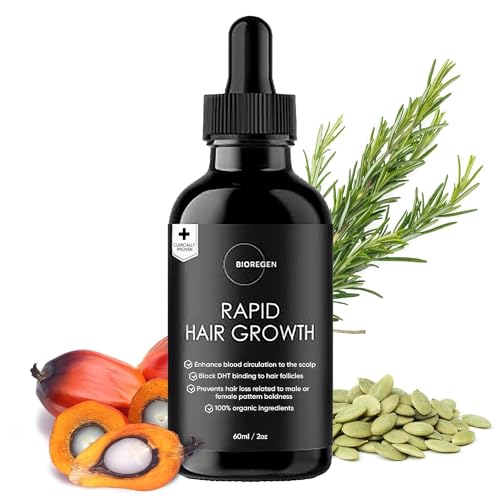 Bioregen co. Rapid Hair Growth Oil for Men and Women | Clinically Proven Organic Rosemary, Pumpkin Seed and Batana | DHT Blocker | Minoxidil Alternative | Scalp Serum for Thinning Hair 2oz