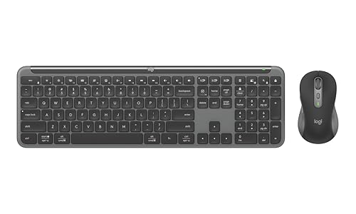 Logitech MK955 Signature Slim Wireless Keyboard and Mouse Combo, for Larger Hands, Quiet Typing and Clicking, Switch Across Three Devices, Bluetooth, Multi-OS, for Windows and Mac