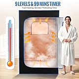 X-Vcak Sauna Box, Portable Sauna, Portable Steam Sauna for Home, Sauna Tent with Steamer, Remote Control, Folding Chair, 9 Levels, 2.6’ x 2.6’ x 5.9’