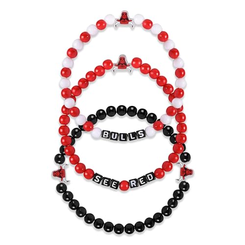 FOCO Unisex Adult NBA Team Logo Officially Licensed 3-Pack Beaded Friendship Bracelet, Beads