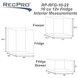 RecPro RV 10 Cubic Foot Stainless Steel Refrigerator