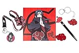 Just Funky Naruto Shippuden Akatsuki Collector Looksee Box | Mystery Box Collectors Items | Itachi Uchiha Toys and Accessories | Fun Geeky Gift Box | 5 Themed Toy Collectibles for Anime Fans