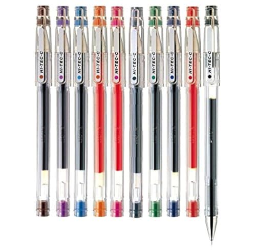 Pilot Hi-Tec-C 04 Gel Ink Pen, Ultra Fine Point 0.4mm, LH-20C4, 10 Color Set