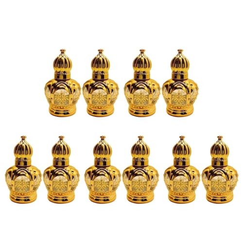 LALAFINA 10Pcs Vintage Glass Roller Bottles 15ml Essential Oil Roll Bottles Refillable Container for Essential Oils, Perfume, Massage Oils