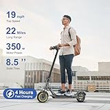 NAVIC Electric Scooter Adults, 19MPH Top Speed, 19/22 Miles Range, 8.5" Solid Tires, Folding E-Scooter with Dual Braking Dual Suspension, Escooter for Adults with App (T3-with Dual Suspension)