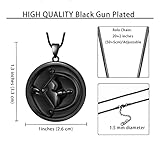 Sagittarius Necklace Zodiac Pendant for Men - Constellation Zodiac Star Sign Horoscope Pendant Black Gun Plated Astrology Birthday Gifts Mens/Women Jewelry SP0085S-K