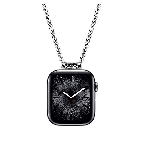 HiPai Necklace Adapter Pendant Compatible with Apple Watch, Infinity & Double Loop Connector Comes with 32inch Stainless Rollo Wheat Chain 3mm for iWatch Series 10/9/8/7/6/5/4/SE/Ultra 2/Ultra