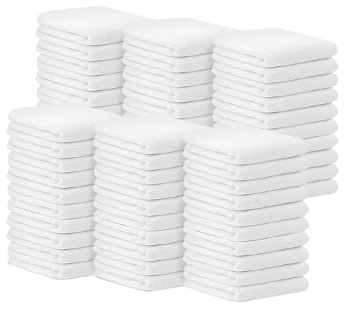 Avalon Towels Terry Bar Mop Towels (Value Pack of 60) Size 14"x17" – Absorbent and Durable, Multipurpose Cleaning Rags, Cotton Cleaning Cloths, Terry Cloth Rags, Reusable Shop Rag (White)