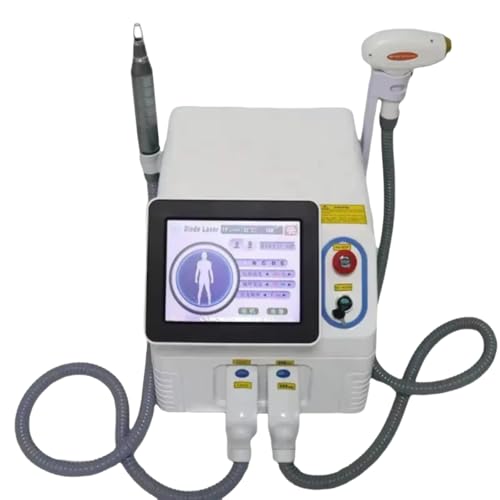 2 in 1 Salon Beauty Device with Touch Screen Display, Q Switch Nd Yag Blackhead Blemish Acne Pigment Remover Hair Removal Machine Skin Whitening Care Tools