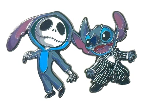 Whimsical Enamel Pin - Playful Character Duo Pin for Animation Fans, Horror Pin, 2 Inch Zinc Alloy Lapel 90s Pin, Funny Enchanting Nostalgic Collectible Pin