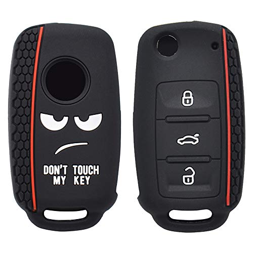 2 PCS Silicone 3 Button Remote Key Case Fob Shell Cover for VW Beetle Caddy Eos Jetta Golf Polo Scirocco Sharan Tiguan Touran Passat Bora Transporter T5 Car Replacement
