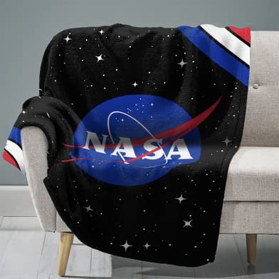 Sleep Squad NASA Logo 60 x 80 Raschel Plush Blanket A Super-Soft Throw